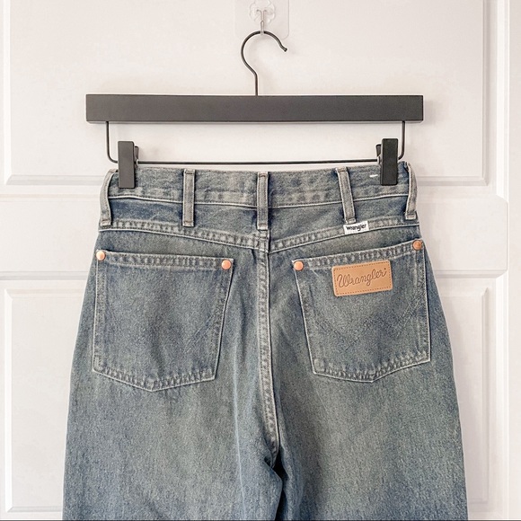 NWT Wrangler x Free People Wild West High Rise Straight Jeans Peach Tint - Picture 7 of 13